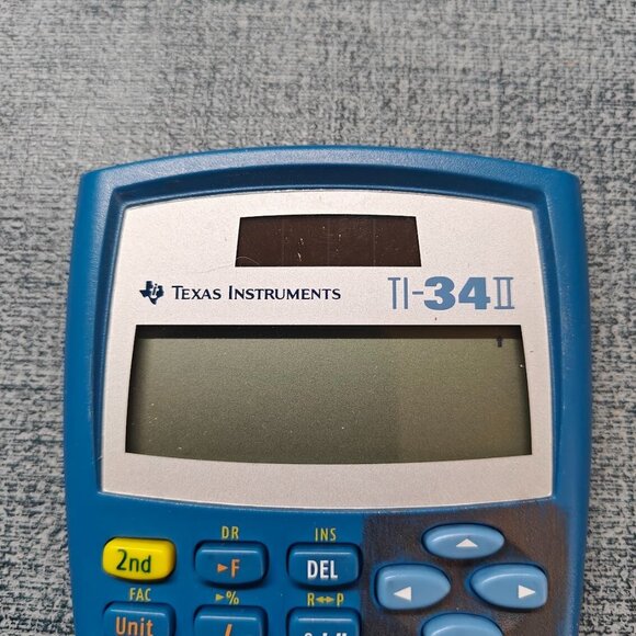Texas Instruments TI-34 II Scientific Calculator Blue w/ Cover - Tested & Works - Picture 3 of 5